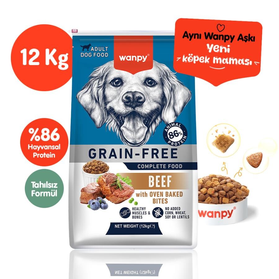 Wanpy Sığır Etli Tahılsız Yetişkin Köpek Maması 12 KG | SRC: Barcode: 6927749823155